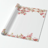 Blumenweihnachtsfest Party Geschenkpapier (Ungerollt)