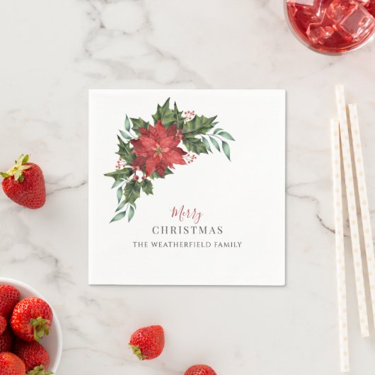 Blumenweihnachtsfest Poinsettia Bloom Paper Serviette (Beispiel)