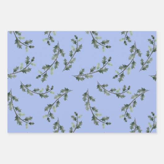 Blumenweihnachtsgruß für Mistelkuchen und Kiefernk Geschenkpapier Set (Vorderseite 2)