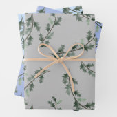 Blumenweihnachtsgruß für Mistelkuchen und Kiefernk Geschenkpapier Set (Beispiel)