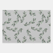 Blumenweihnachtsgruß für Mistelkuchen und Kiefernk Geschenkpapier Set (Vorderseite)