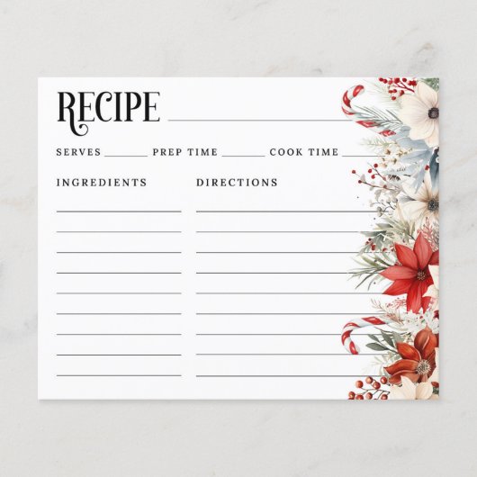 Blumenweihnachtskarte Brautparty Rezept (Vorderseite)