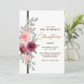 Blumenweihnachtskarte Einladung (Stehend Vorderseite)