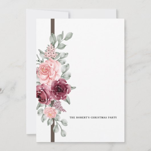 Blumenweihnachtskarte Einladung (Rückseite)