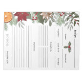 Blumenweihnachtskochen Rezepte Karte Notizblock (Vorderseite)