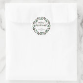 Blumenweihnachtskraut - Familienname Classic Runder Aufkleber (Tasche)
