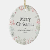 Blumenweihnachtskraut-Foto Keramik Ornament (Rechts)