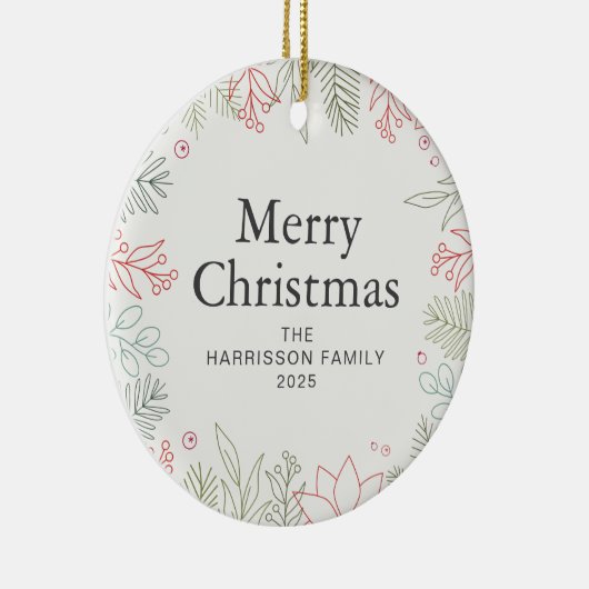 Blumenweihnachtskraut-Foto Keramik Ornament (Rechts)