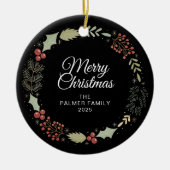 Blumenweihnachtskraut-Foto Keramik Ornament (Vorne)