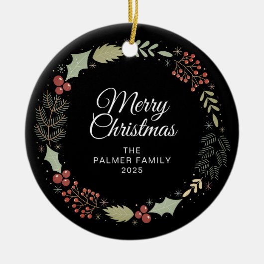 Blumenweihnachtskraut-Foto Keramik Ornament (Vorne)