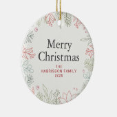 Blumenweihnachtskraut-Foto Keramik Ornament (Rechts)