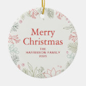 Blumenweihnachtskraut-Foto Keramik Ornament (Vorne)