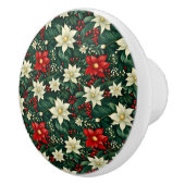 Blumenweihnachtsmuster Keramikknauf (Rechts)