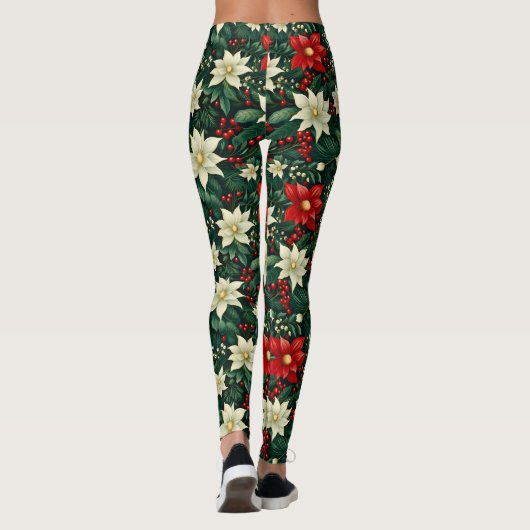 Blumenweihnachtsmuster Leggings (Rückseite)
