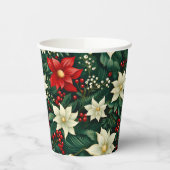 Blumenweihnachtsmuster Pappbecher (Links)