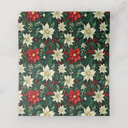 Blumenweihnachtsmuster Platzkarte (Innenseite Aufgefaltet)