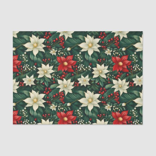 Blumenweihnachtsmuster Seidenpapier (Vorderseite)