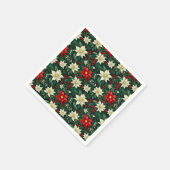 Blumenweihnachtsmuster Serviette (Ecke)
