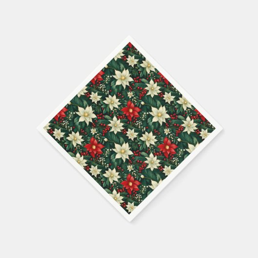 Blumenweihnachtsmuster Serviette (Ecke)