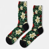 Blumenweihnachtsmuster Socken (Linkes Detail)