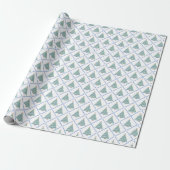 Blumenweihnachtspapier mit Blockdruck Geschenkpapier (Ungerollt)