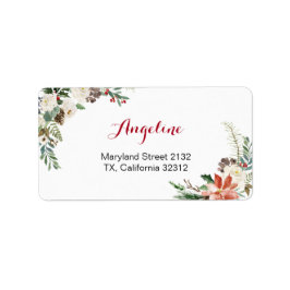 Blumenweihnachtssaison - Modern Address Label Adressaufkleber