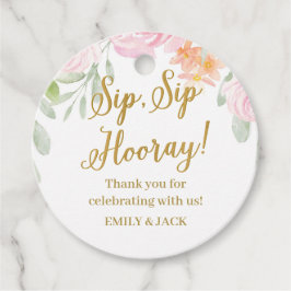 Blumenwein, Brautparty, Champagner Geschenkanhänger