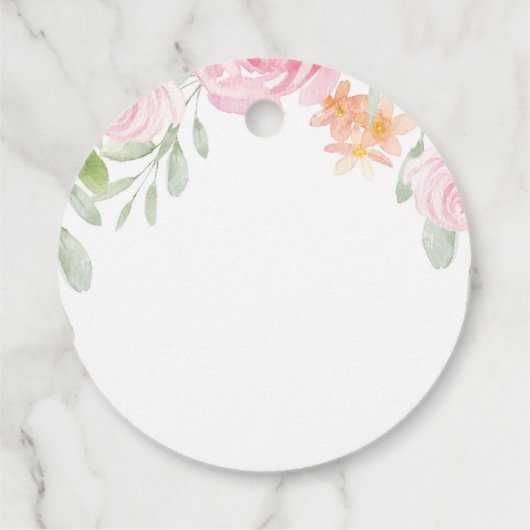 Blumenwein, Brautparty, Champagner Geschenkanhänger (Rückseite)