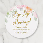 Blumenwein, Brautparty, Champagner Geschenkanhänger (Vorderseite)