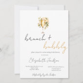 Blumenwein Brunch & Bubbly Brautparty Einladung (Vorderseite)