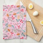 Blumenwein Geschirrtuch (Viertel Falte)