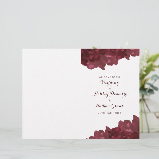 Blumenwein - Hochzeitsprogramm (Stehend Vorderseite)