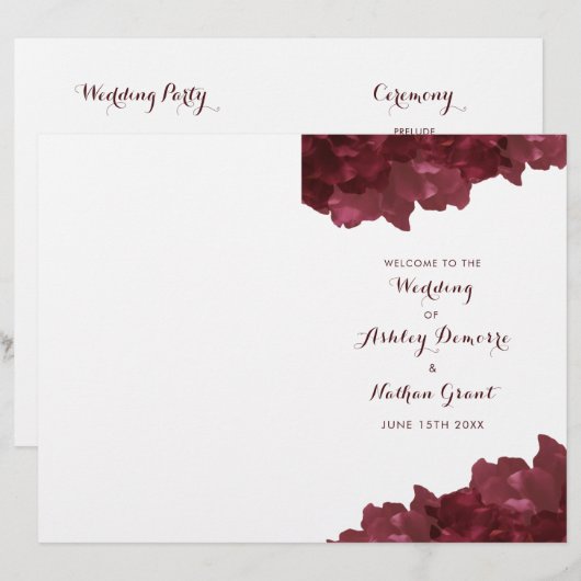 Blumenwein - Hochzeitsprogramm (Vorne/Hinten)