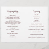 Blumenwein - Hochzeitsprogramm (Rückseite)