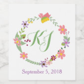 Blumenwein Hochzeitweilig-Weinsiegel Weinetikett (Einzelnes Label)