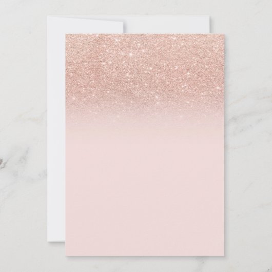 Blumenwein Set Glitzer Brautparty Einladung (Rückseite)