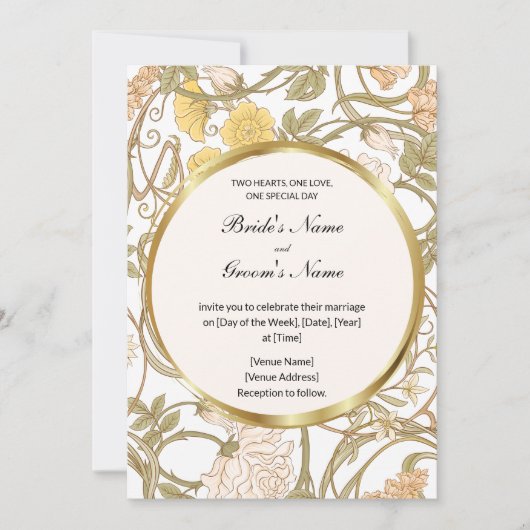 Blumenweine Einladung zur Hochzeit (Vorderseite)