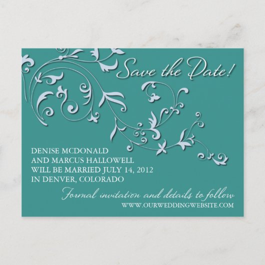 Blumenweine Save the Date Postkarte (Vorderseite)