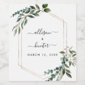 Blumenweinlabel Gerahmt Hochzeitweilig Weinetikett (Einzelnes Label)