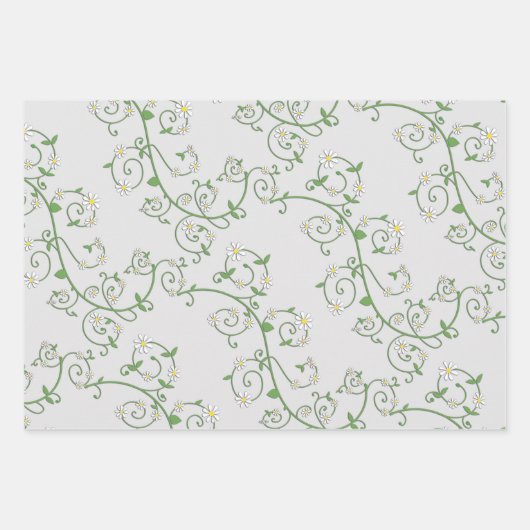 Blumenweinpapier Flachblatt Set 3 Geschenkpapier Set (Vorderseite 3)