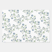 Blumenweinpapier Flachblatt Set 3 Geschenkpapier Set (Vorderseite)