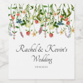 Blumenweinsiegel der botanischen Wildblume Weinetikett (Einzelnes Label)