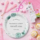 Blumenweise Personalisierte Grüntöne Hochzeit von Pappteller (Party)