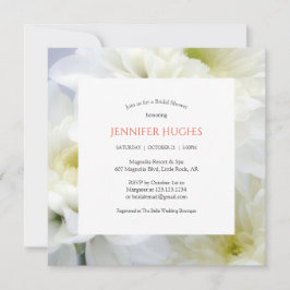 Blumenweiß-Brautdusche Einladung