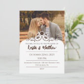 Blumenweiße Halbfabrikate Foto Einladung (Stehend Vorderseite)