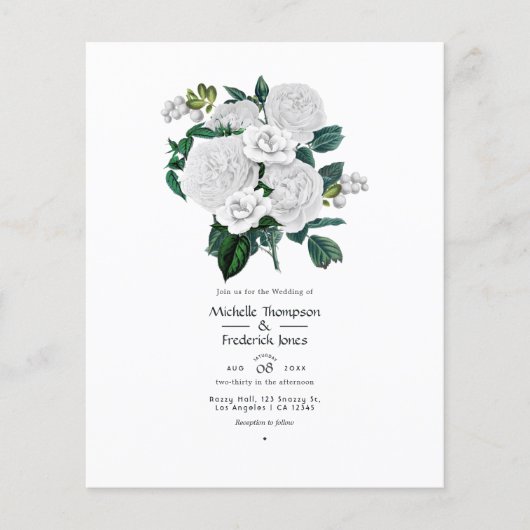 Blumenweiße Hochzeit Flyer (Vorne)