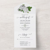 Blumenweiße Hochzeit in einer Einladung (Innen Boden)