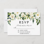 Blumenweiße Hochzeit RSVP (Vorderseite)