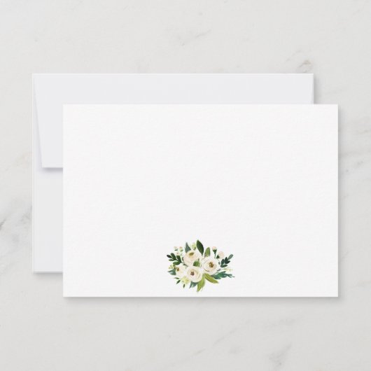 Blumenweiße Hochzeit RSVP (Rückseite)