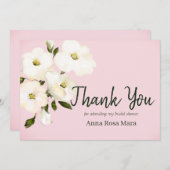 *~ Blumenweißer Strand Rose Buds Brautparty Dankeskarte (Vorne/Hinten)